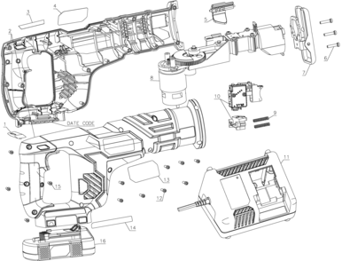 Default Diagram and Parts List for FMC670 Type 1 Stanley Saw