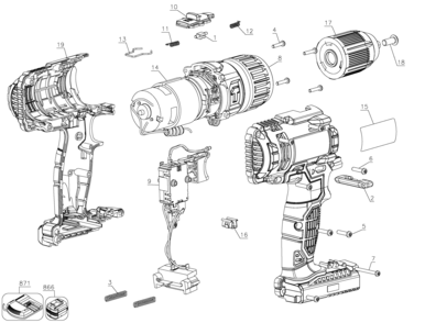 Default Diagram and Parts List for SCH201C2K-B2C Type 1 Stanley Boring Machine