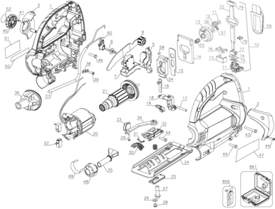 Page A Diagram and Parts List for STSJ0600K-AR 1 Stanley Jig Saw