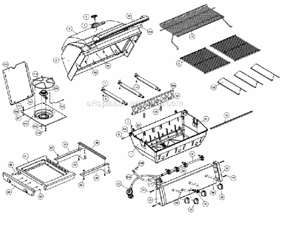 Page A Diagram and Parts List for 4964-67  Sterling Grill