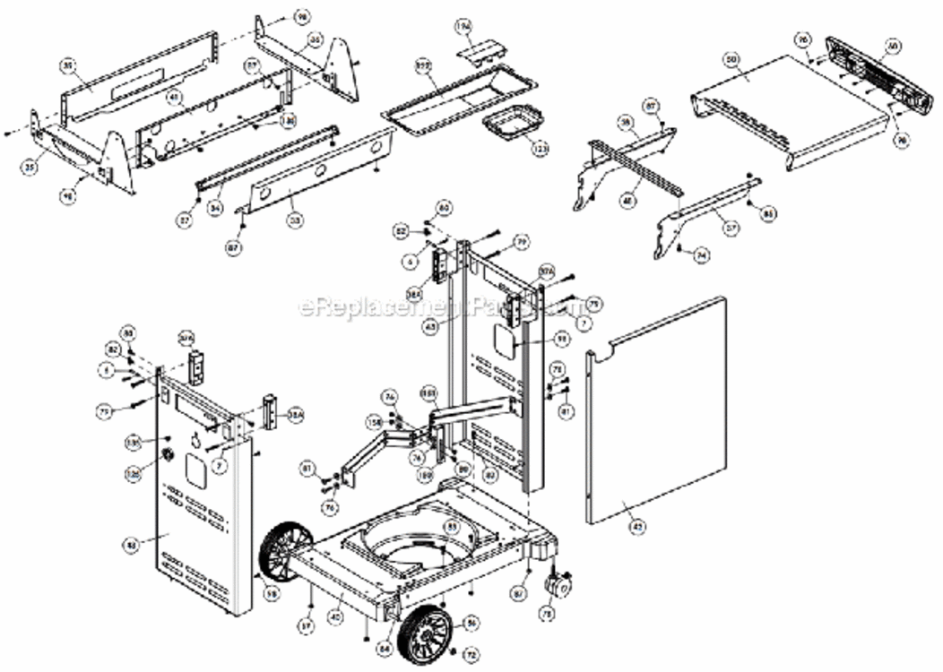 Page B Diagram and Parts List for 4964-67  Sterling Grill
