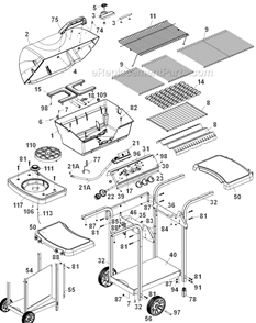 Part Location Diagram of 10892-931A Broil-Mate Wheel 7 Inch Grey Wall