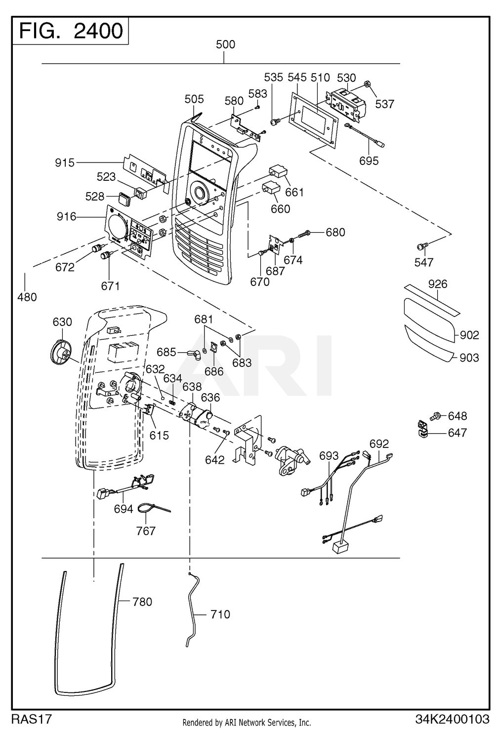2400 Control Diagram and Parts List for RAS17023095  Subaru Generator
