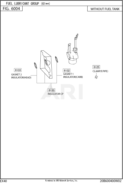 600 Fuel And Lubricant Diagram and Parts List for EX400DE5220  Subaru Engine