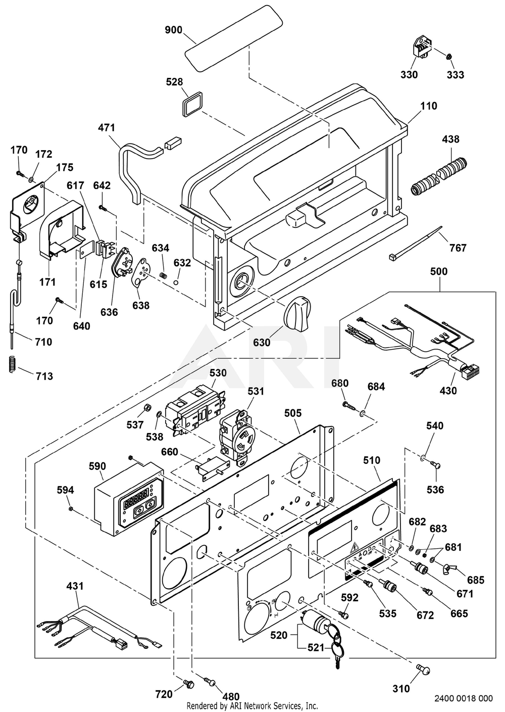 2400 Control Diagram and Parts List for RAS43023600  Subaru Generator