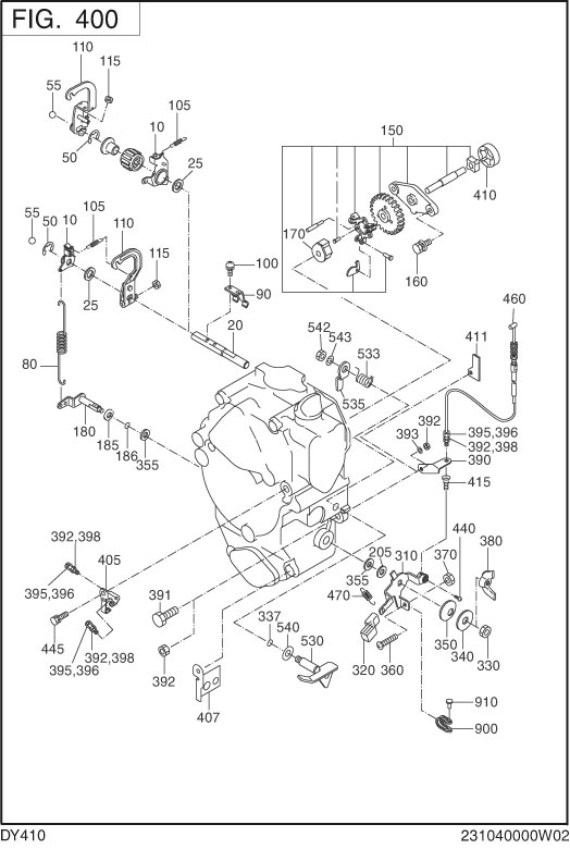 Governor,operation Diagram and Parts List for DY410YD2600 DY410 Subaru Engine