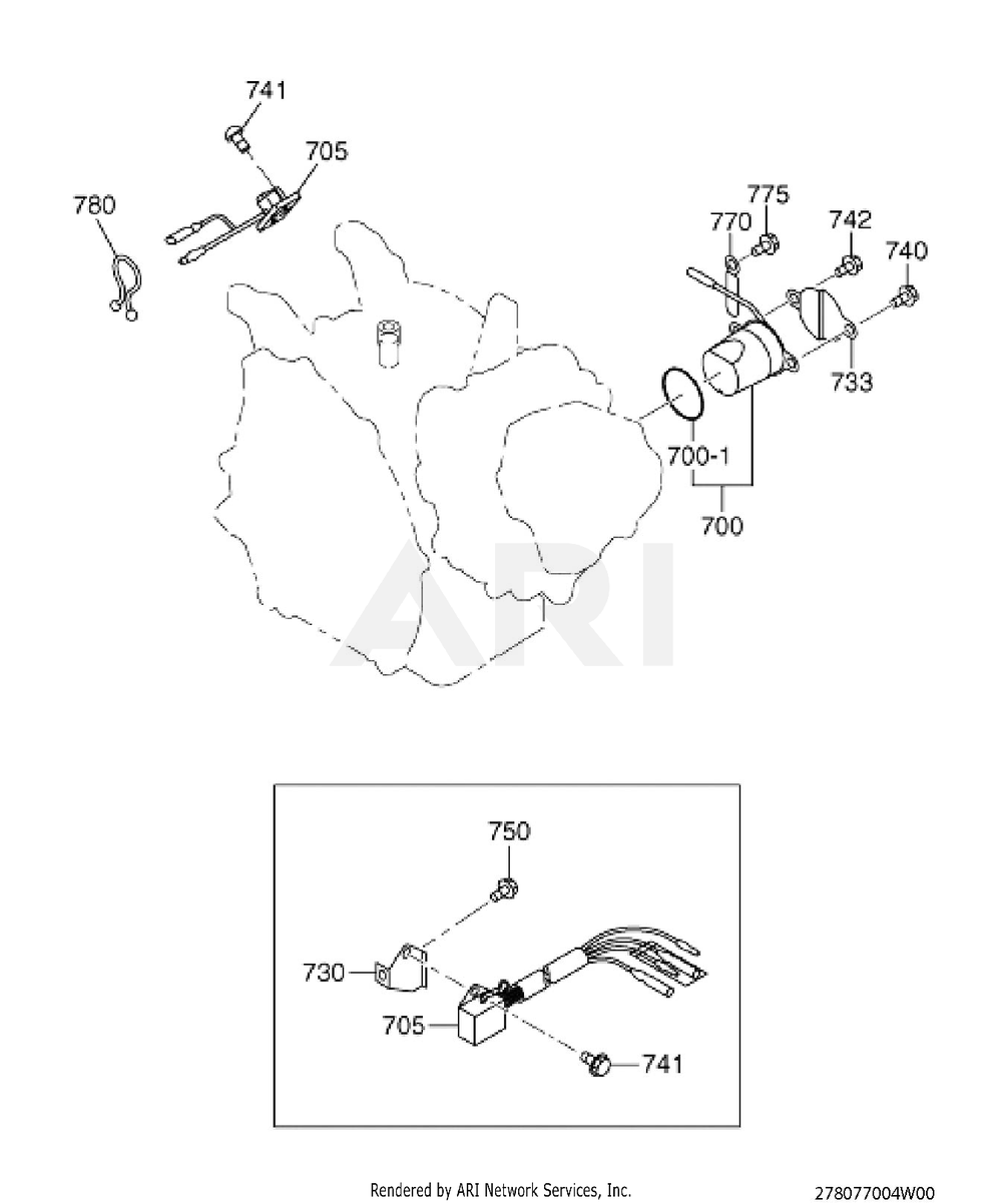 770 Electric Device Diagram and Parts List for EX210DM2410  Subaru Engine