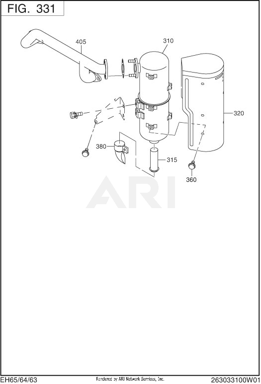 330 Intake And Exhaust Diagram and Parts List for EH650DC1130  Subaru Engine