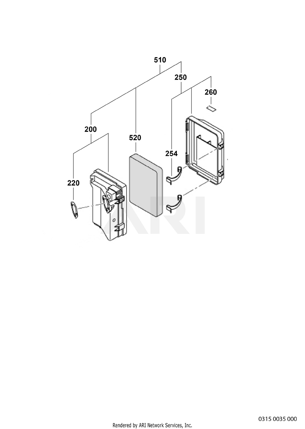 315 Air Cleaner Diagram and Parts List for EX300D520X2  Subaru Engine