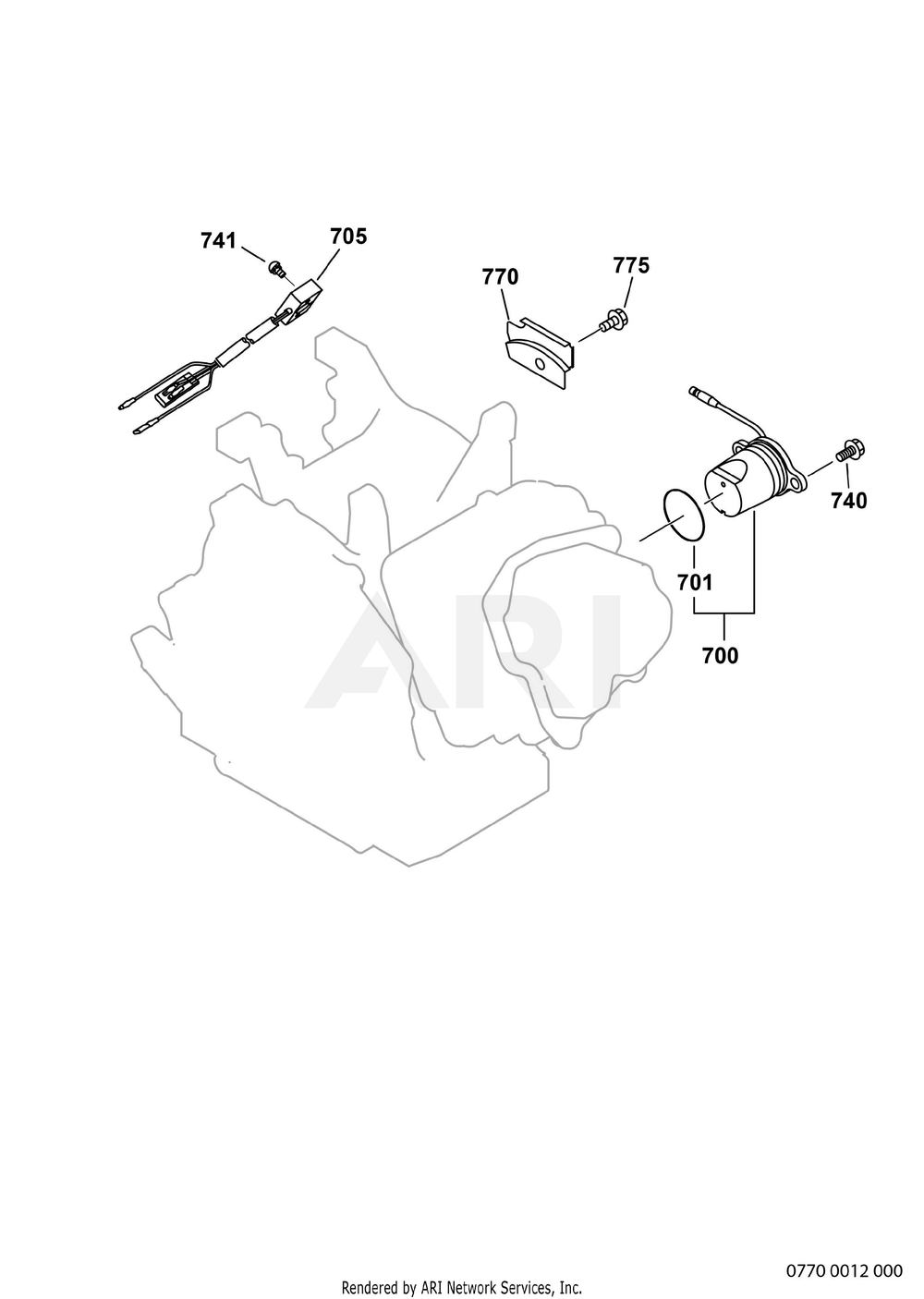 770 Oil Sensor Diagram and Parts List for EX270D10230  Subaru Engine