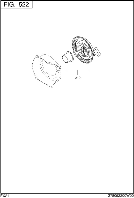 Cooling Starting Diagram and Parts List for EX210DM2162 EX210 Subaru Engine