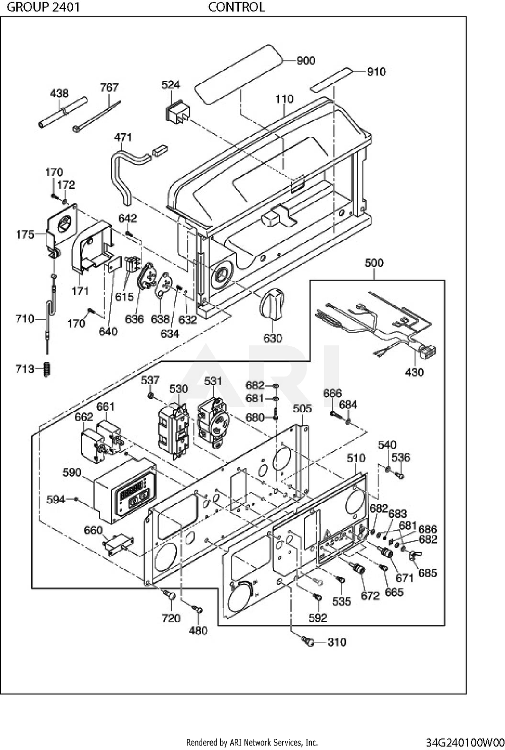 2401 Control Diagram and Parts List for RAS28023030  Subaru Generator
