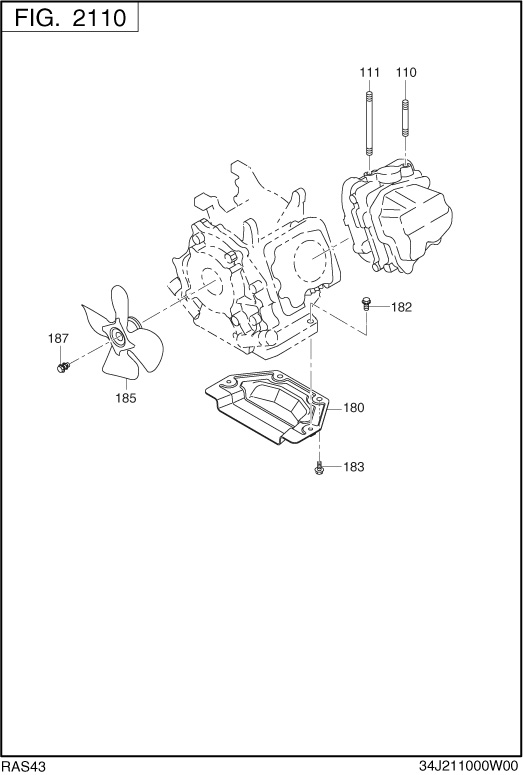 Engine Diagram and Parts List for RAS43023610 S4300I Subaru Generator