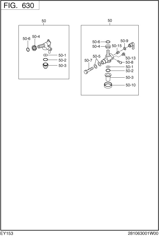 Fuel Lubricant Diagram and Parts List for EY153DC0690 EY153 Subaru Engine