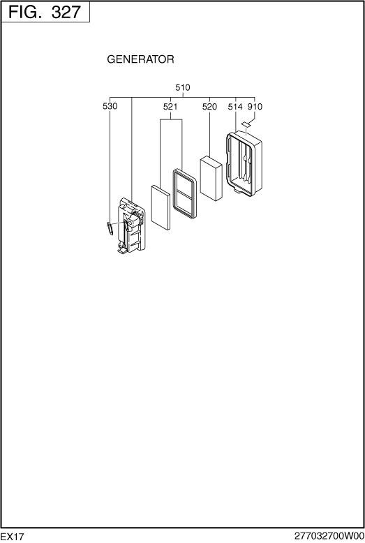 Intake Exhaust Diagram and Parts List for EX170DZ0010 EX170 Subaru Engine