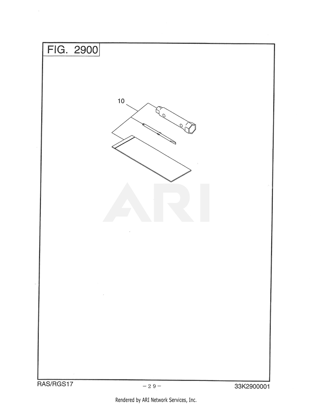 2900 Accessory Diagram and Parts List for RAS17017010  Subaru Generator