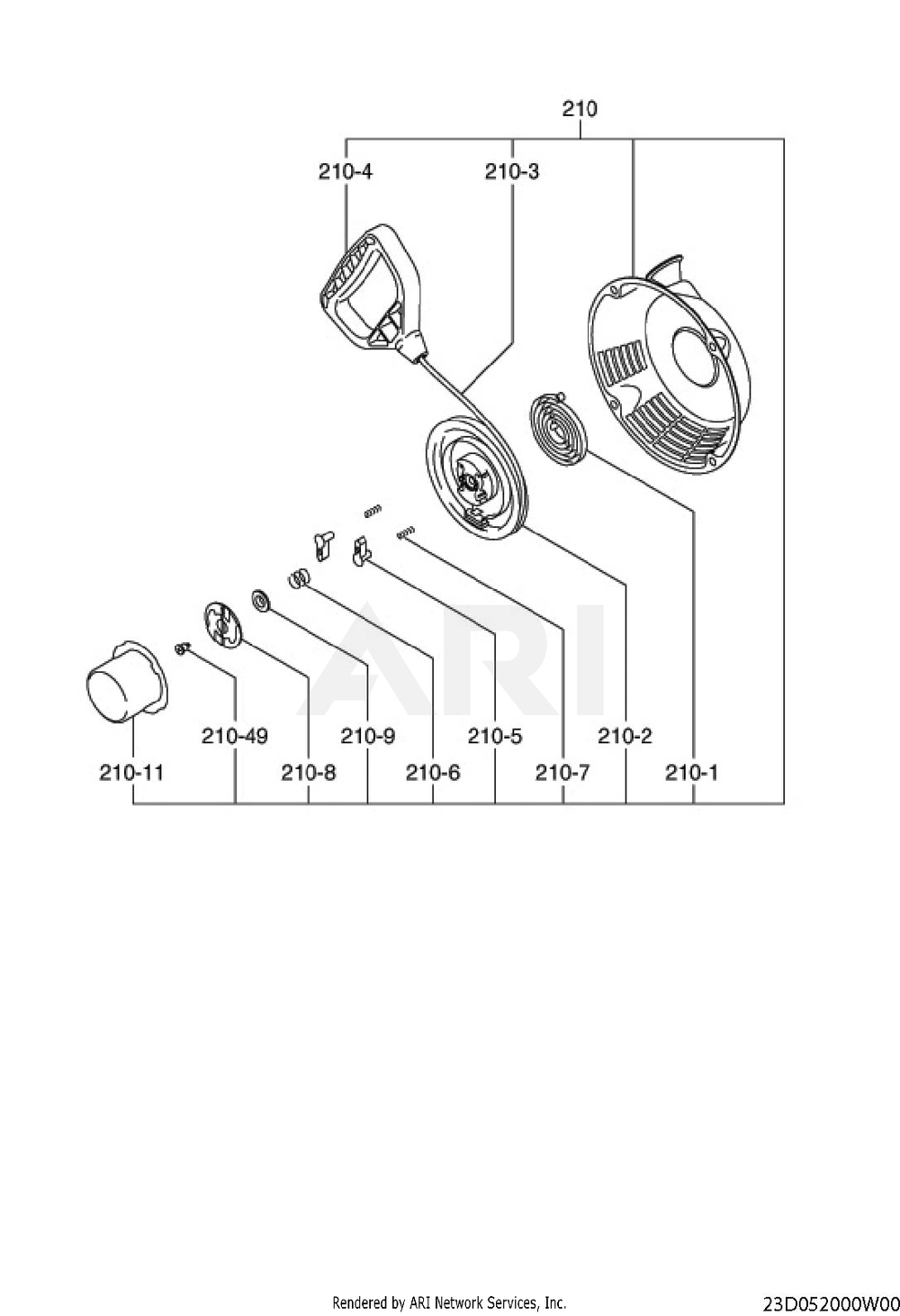 520 Cooling And Starting Diagram and Parts List for EE400DSM500  Subaru Engine