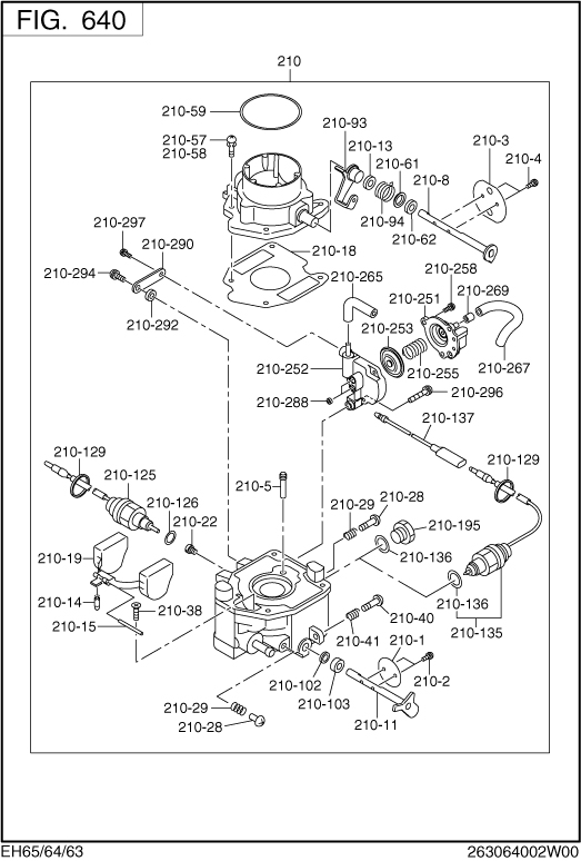 Fuel,lubricant Group Diagram and Parts List for EH650DA7122 EH650 Subaru Engine