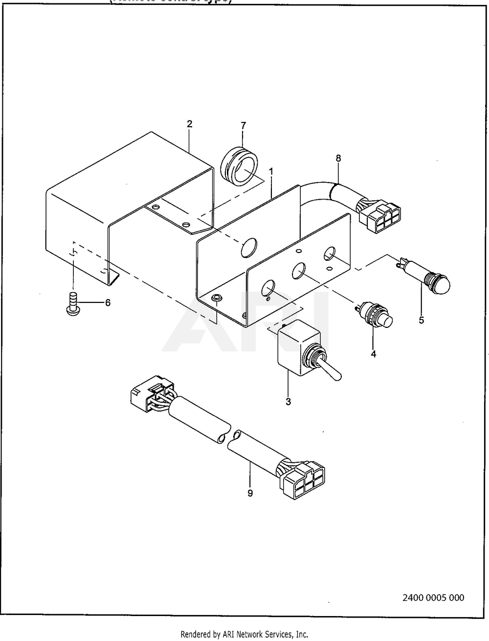 2400 Remote Control Diagram and Parts List for RGV12K36030  Subaru Generator