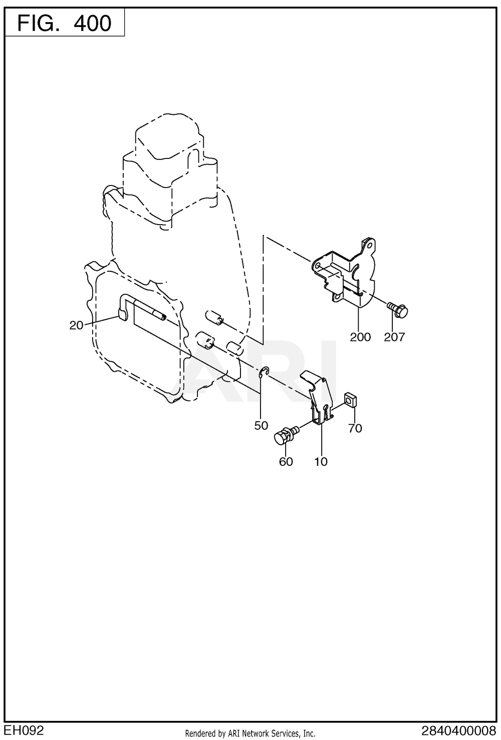 400 Governor Diagram and Parts List for RAS17023094  Subaru Generator