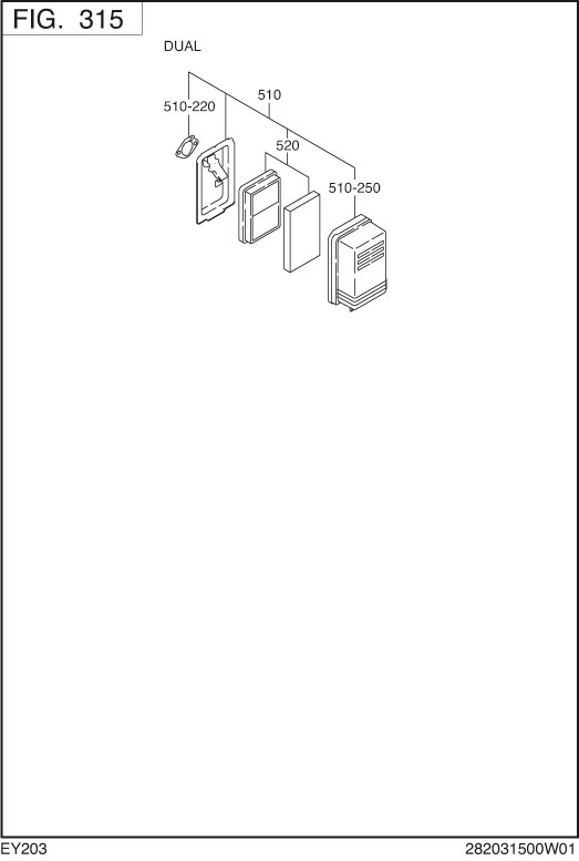 Intake Exhaust Diagram and Parts List for EY203DC0680 EY203 Subaru Engine