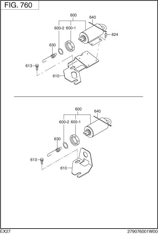 Electric Device Diagram and Parts List for EX270D20400 EX270 Subaru Engine