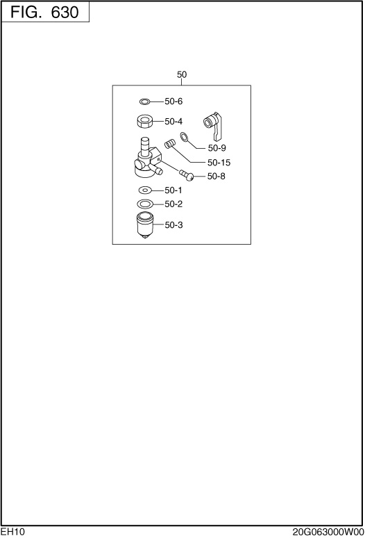 Fuel Lubricant Diagram and Parts List for EH100F47020 EH100 Subaru Engine