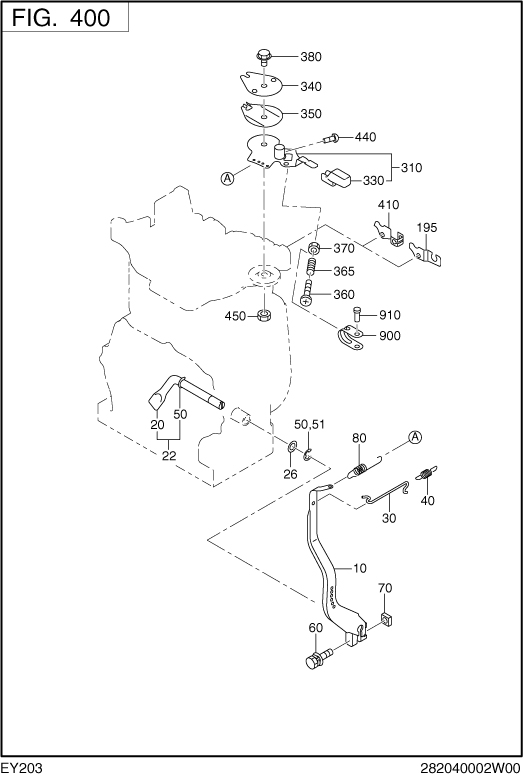 Governor,operation Diagram and Parts List for EY203DC0760 EY203 Subaru Engine