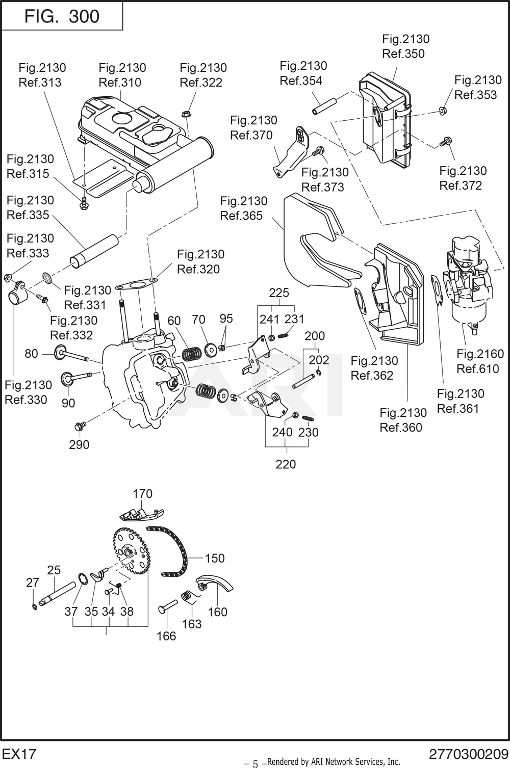 300 Intake And Exhaust Diagram and Parts List for RAS28023010  Subaru Generator