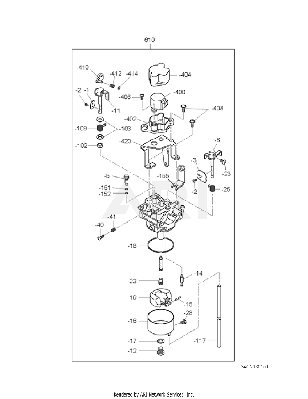 2160 Engine Diagram and Parts List for RAS28023021  Subaru Generator
