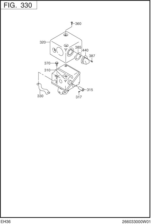 Intake Exhaust Diagram and Parts List for EH360D61011 EH360 Subaru Engine
