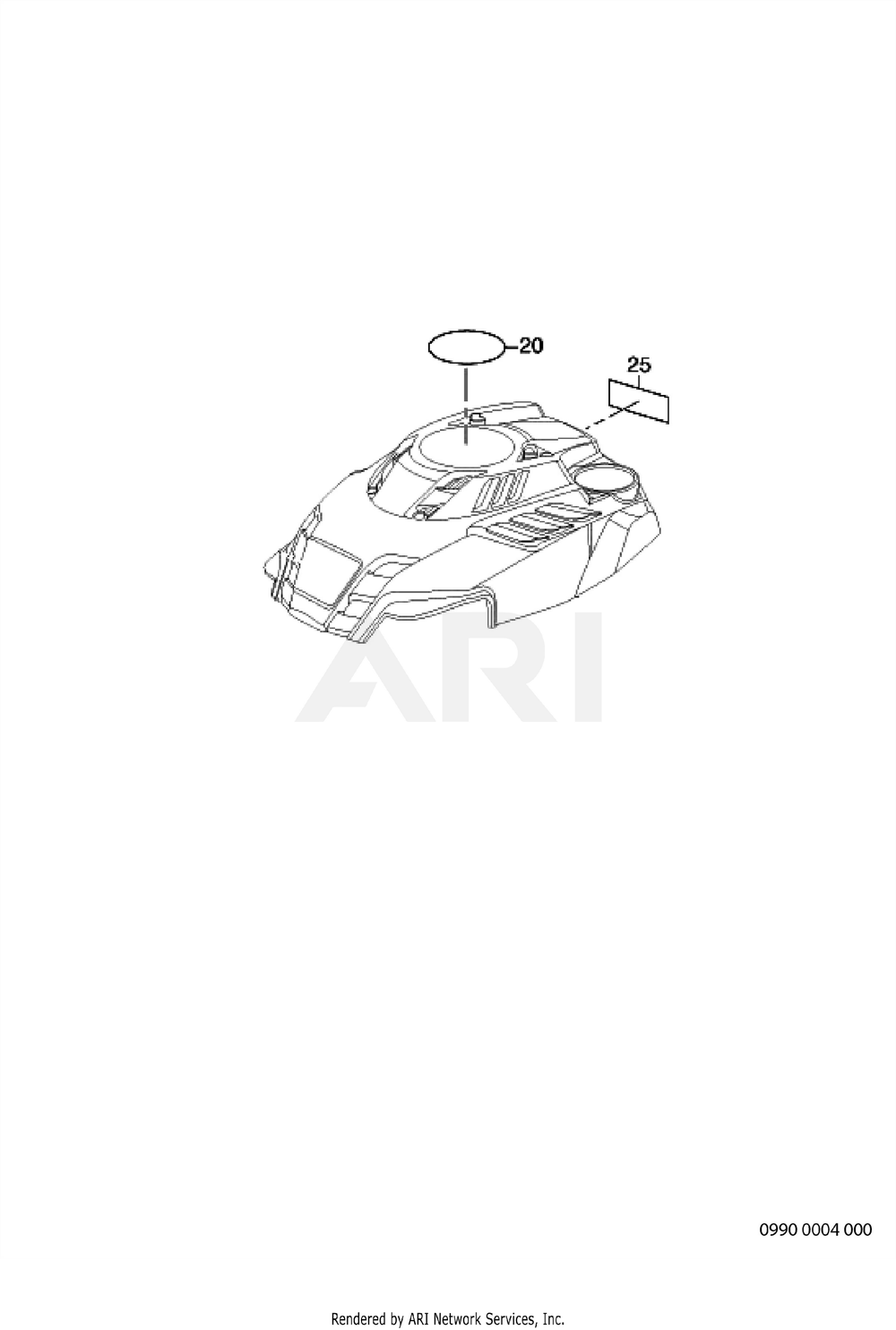 990 Labels Diagram and Parts List for EA190VS5040  Subaru Engine