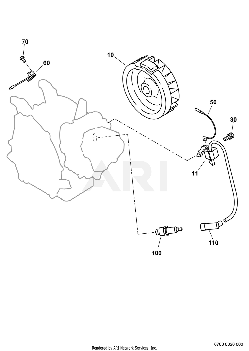 700 Electric Device Diagram and Parts List for EX270D10240  Subaru Engine