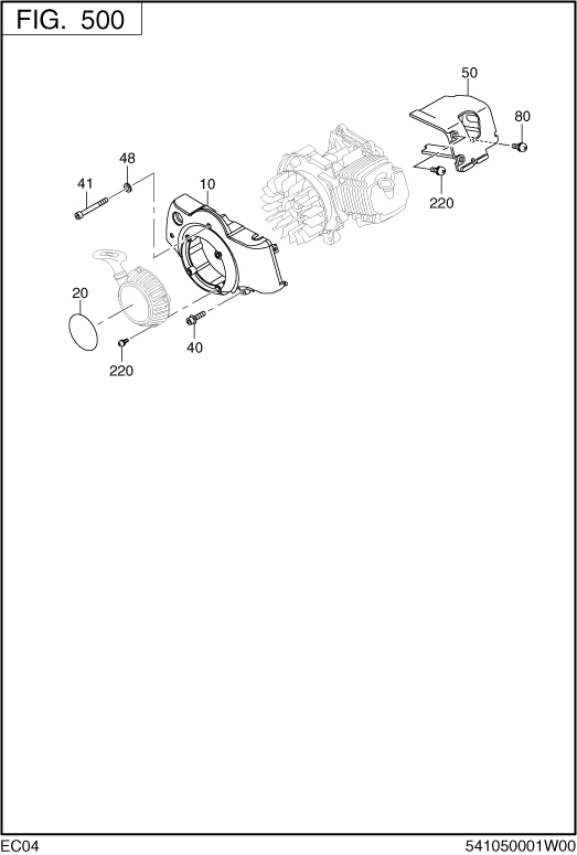 Cooling,starting Diagram and Parts List for EC04EAX0520 EC04E Subaru Engine