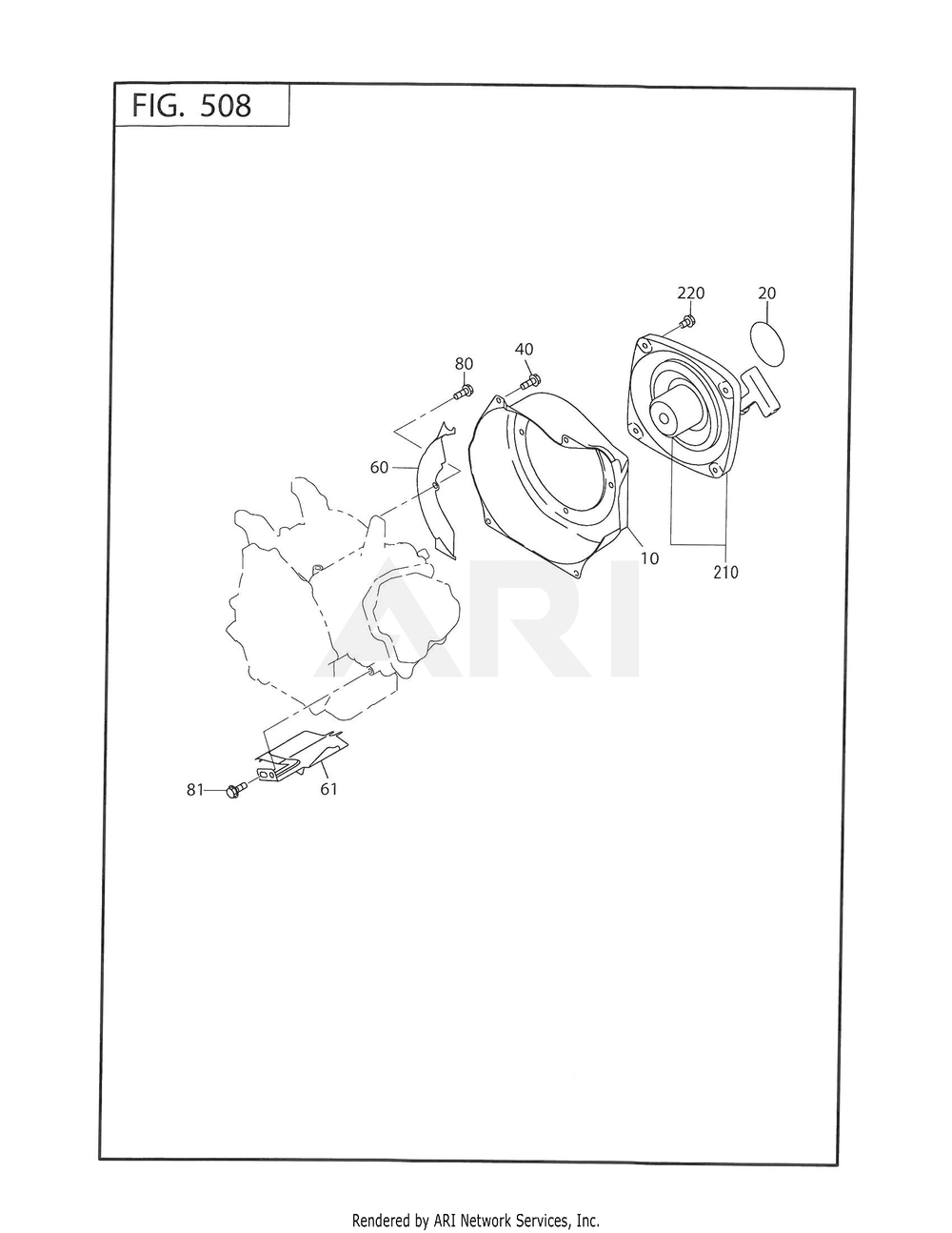500 Cooling And Starting Diagram and Parts List for 170DT1012  Subaru Engine