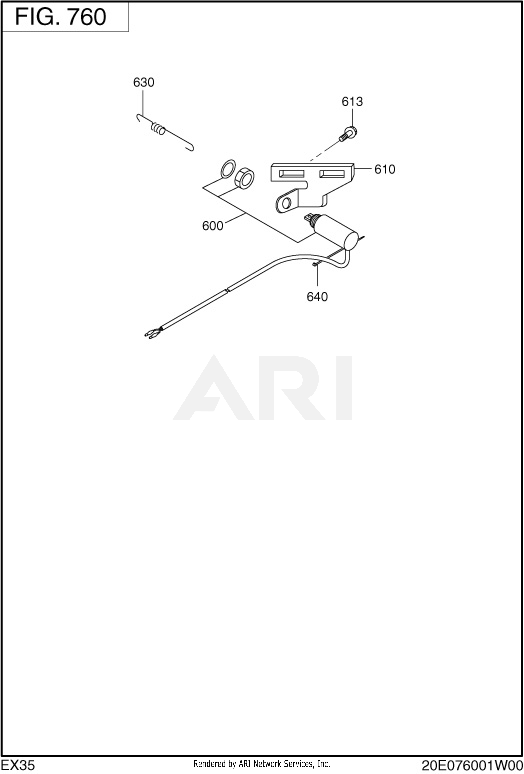 760 Electric Device Diagram and Parts List for RLE65053000  Subaru Generator