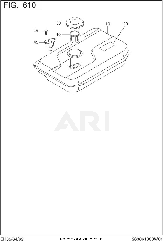 610 Fuel And Lubrication Diagram and Parts List for EH650DC5451  Subaru Engine