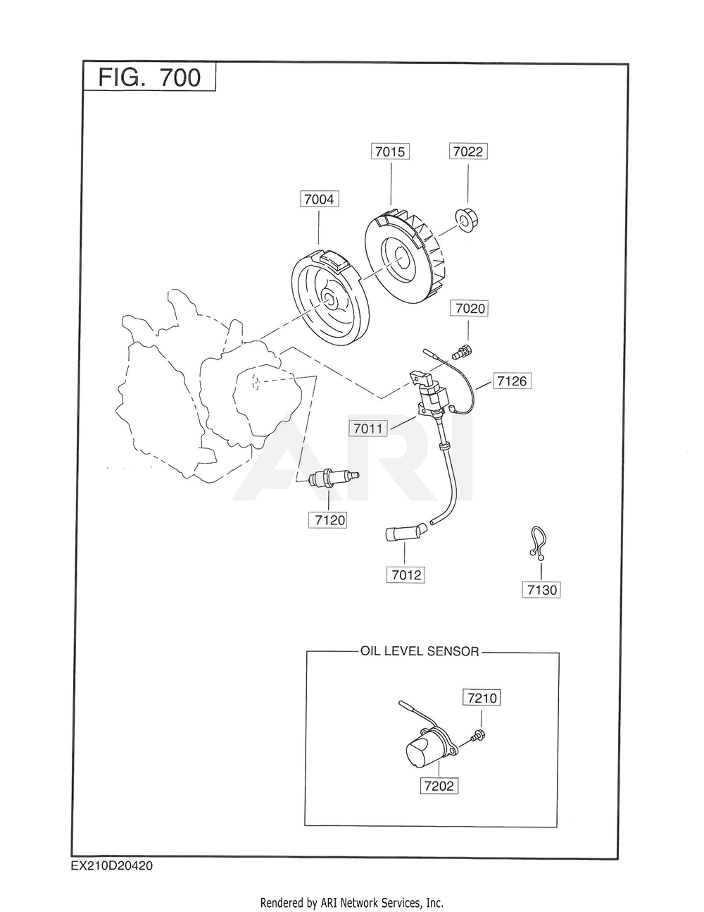 700 Electric Device Diagram and Parts List for EX210D2042S  Subaru Engine