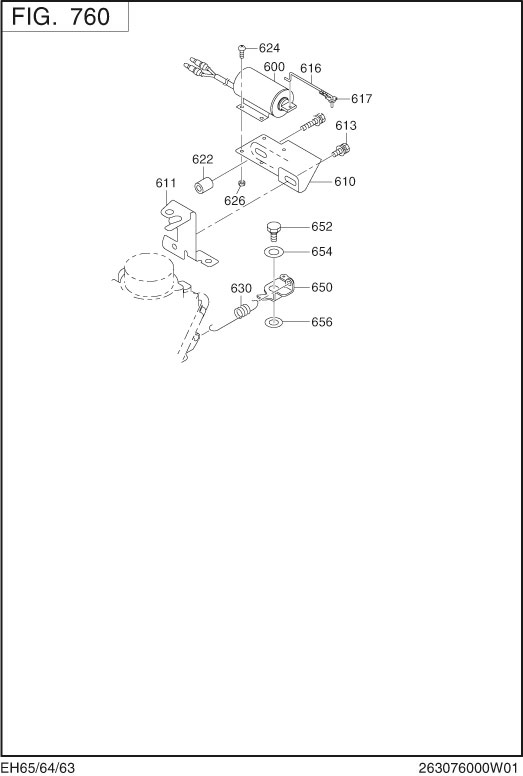 Electric Device Group Diagram and Parts List for EH650DC2171 EH650 Subaru Engine