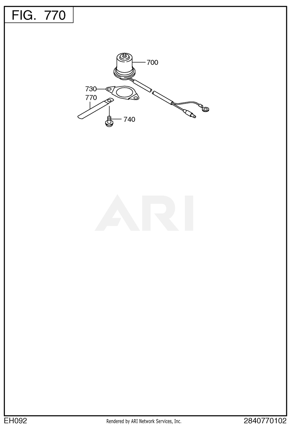 770 Electrical Device Diagram and Parts List for RAS17023094  Subaru Generator