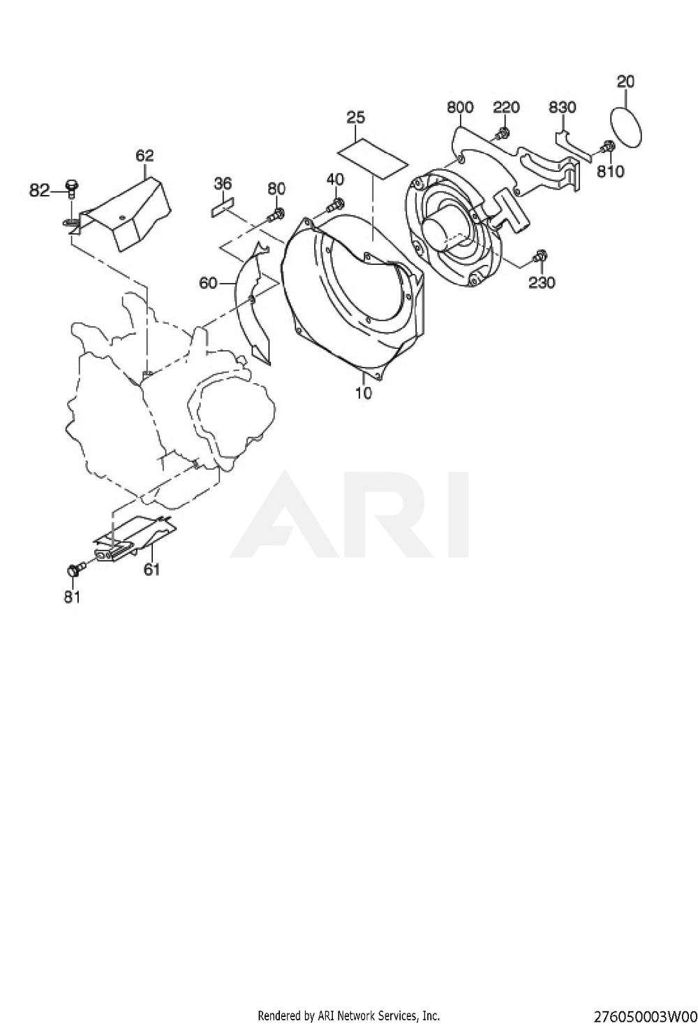 500 Cooling And Starting Diagram and Parts List for EX130D51014  Subaru Engine