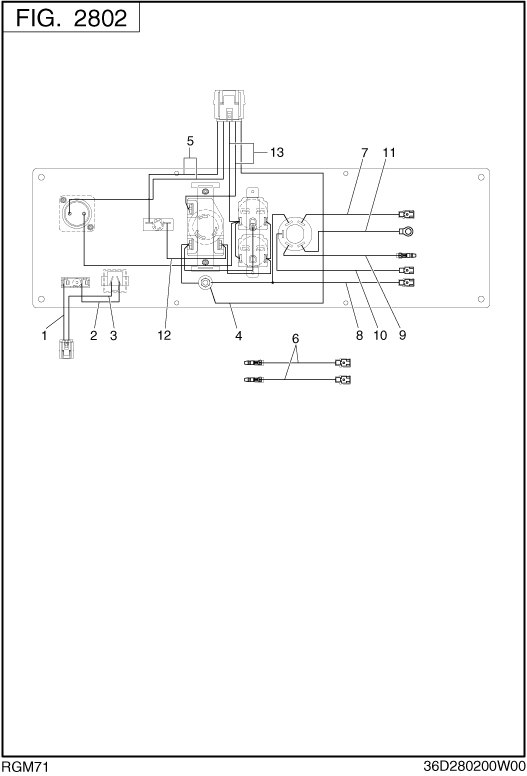 Wire Harness Diagram and Parts List for RGM71018510 RGX7100E Subaru Generator