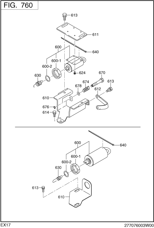 Electric Device Diagram and Parts List for EX170D20414 EX170 Subaru Engine