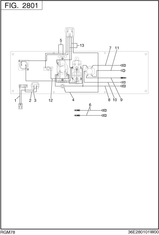 Wire Harness Diagram and Parts List for RGM78016500 RGX7800E Subaru Generator