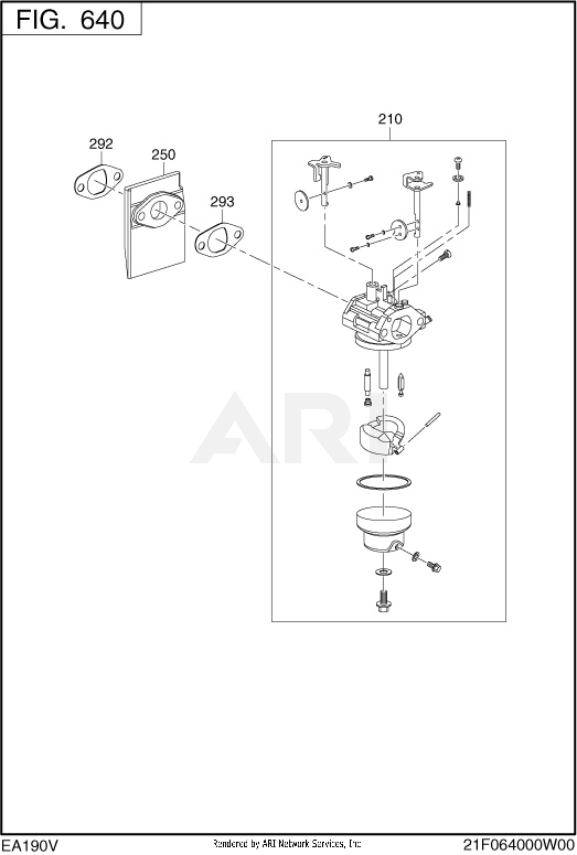 640 Fuel And Lubrication Diagram and Parts List for EA190V50011  Subaru Engine