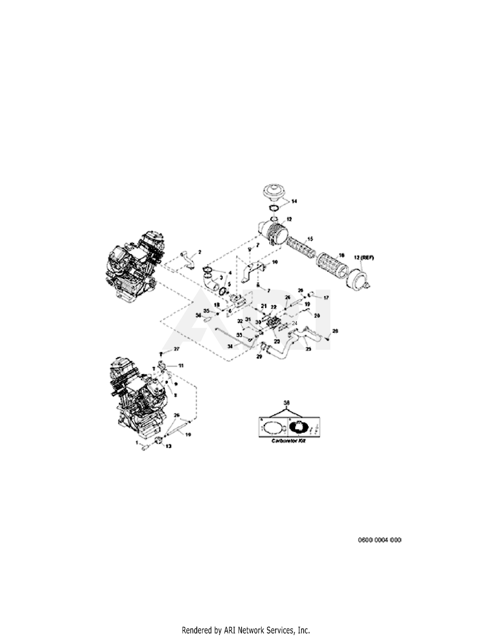 600 Fuel And Lubricant Diagram and Parts List for EH900DS0010  Subaru Engine