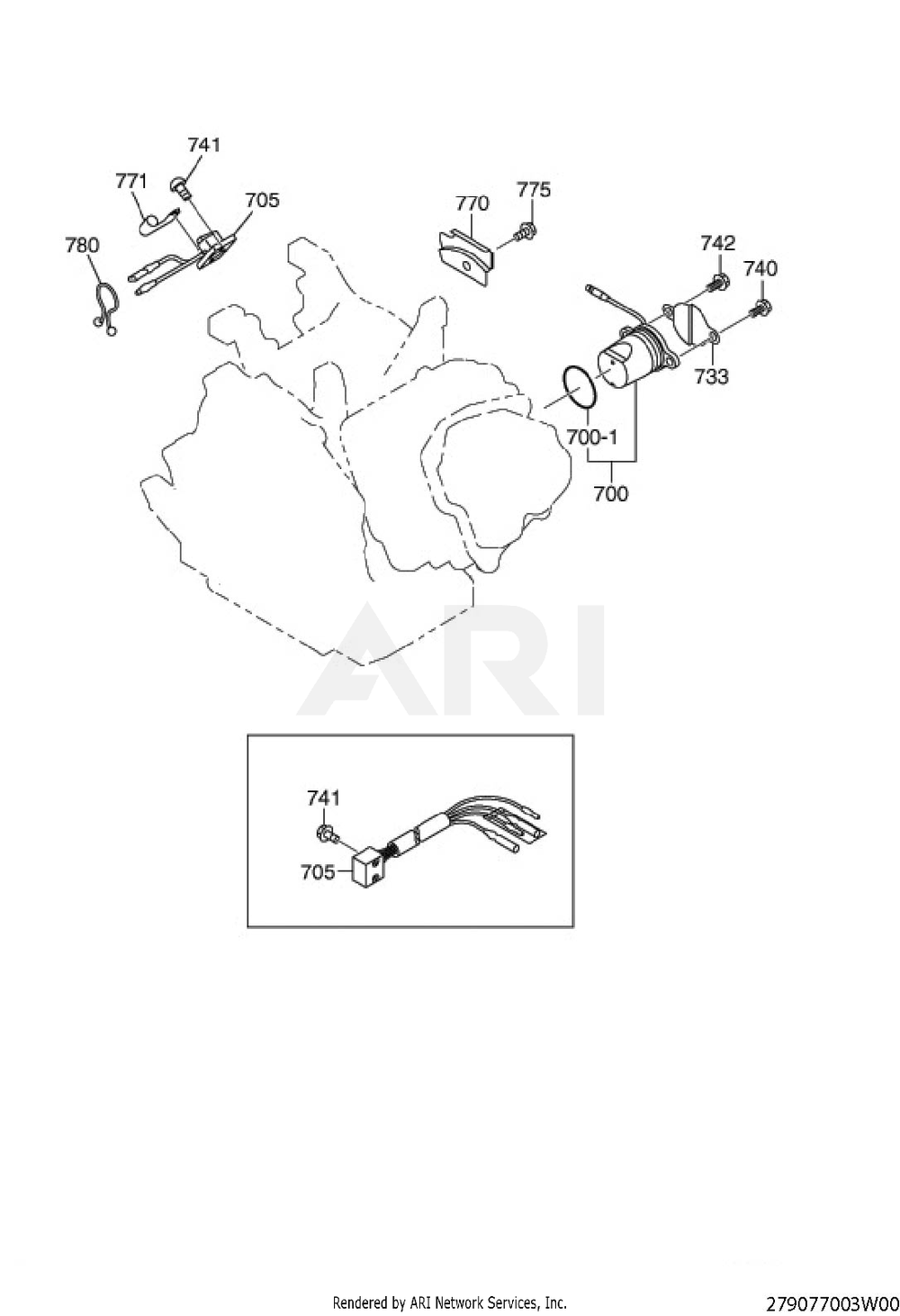 770 Electric Device Diagram and Parts List for EX270D50212  Subaru Engine