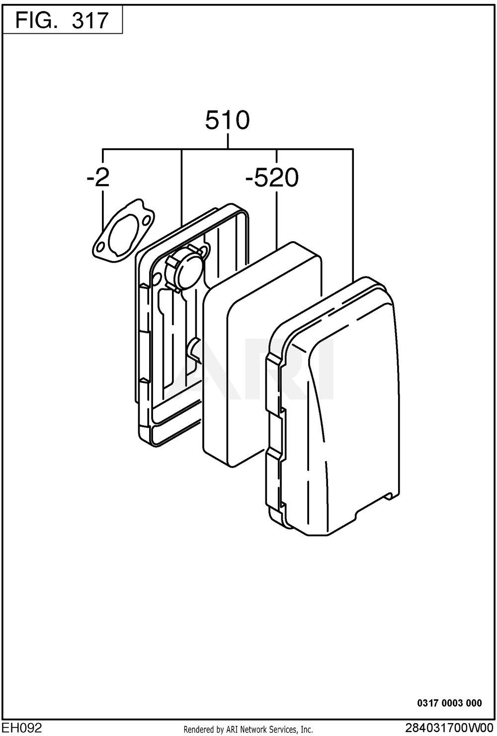 317 Intake And Exhaust Diagram and Parts List for RAS17023095  Subaru Generator
