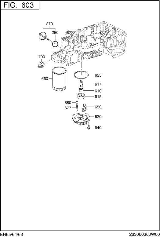 Fuel Lubricant Group Diagram and Parts List for EH650VD1040 EH650 Subaru Engine