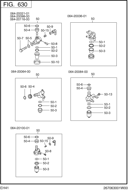 Fuel,lubricant Diagram and Parts List for EH410D65543 EH410 Subaru Engine